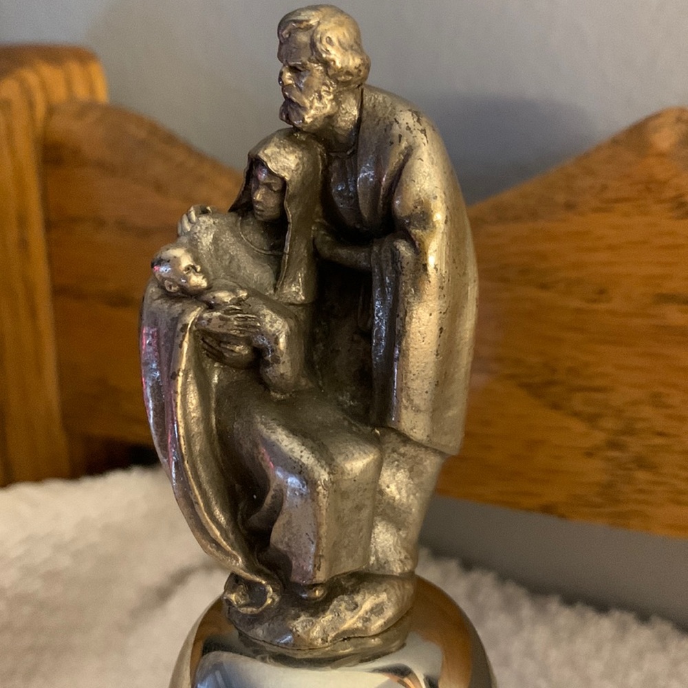 Nativity Pewter Christmas Bell 1984